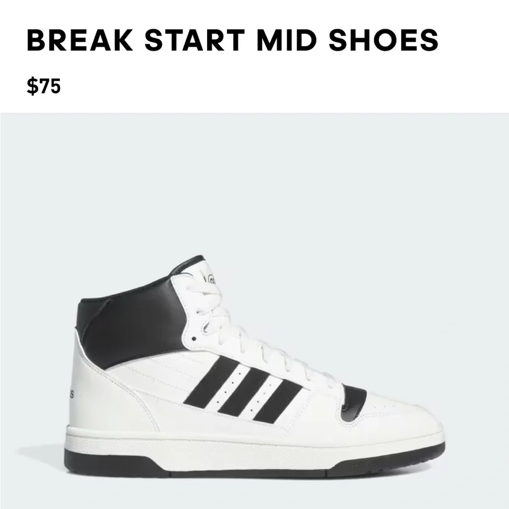 BNWT Adidas white/ cream and Black High-Tops ( multi sizes) - Picture 9 of 10